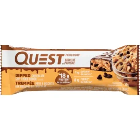 Dipped Chocolate Chip Cookie Dough Protein Bar